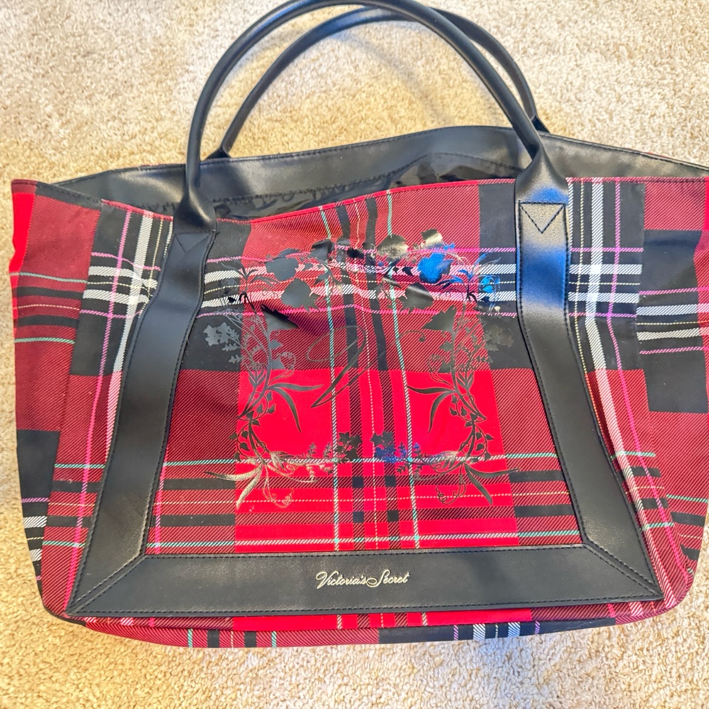 Victoria Secret’s Red and Black Plaid Women's Tote Bag